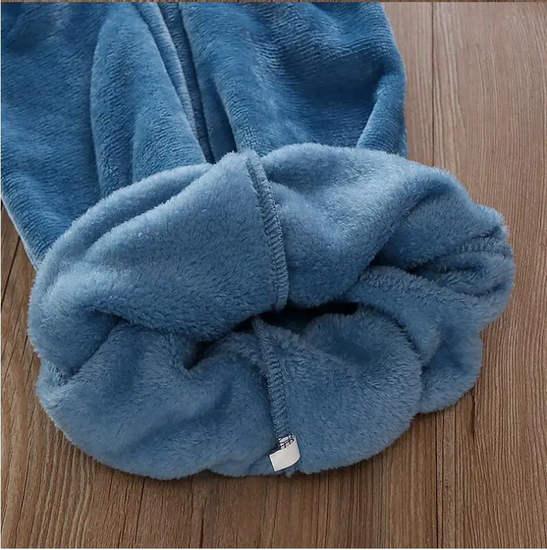 1-4Y Boys Pantsuit Plus Velvet Flannel Family Outfit Child Winter Warm Sleepwear Suit Girls Thick Coral Fleece Pajama Sets 2Pcs
