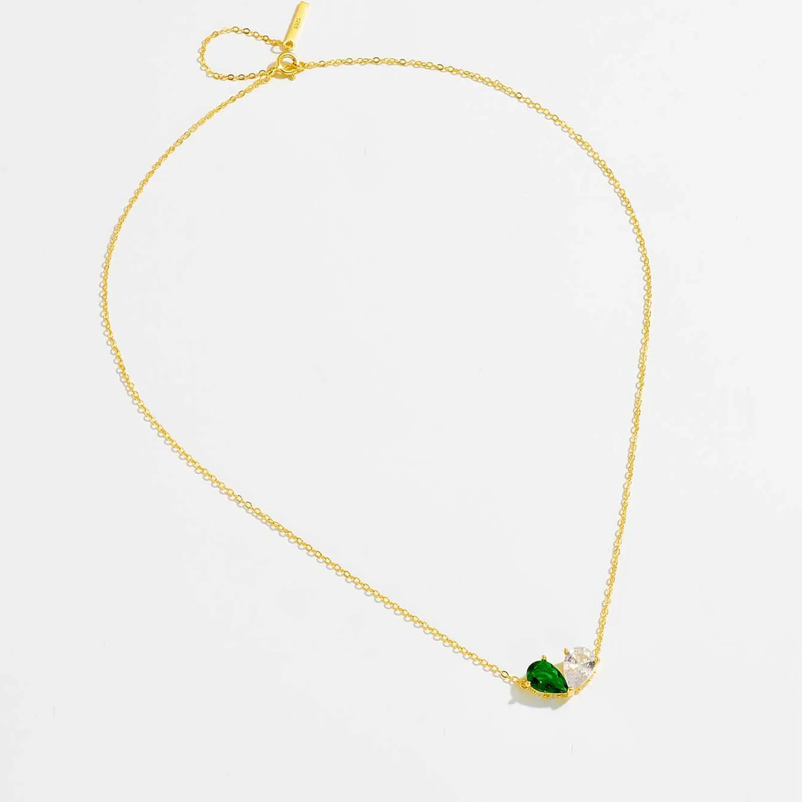 VEWANT Pear Green Clear CZ Heart Long Chain Necklace 925 Sterling Silver Pendant Choker Luxury 2024 Fine Jewelry