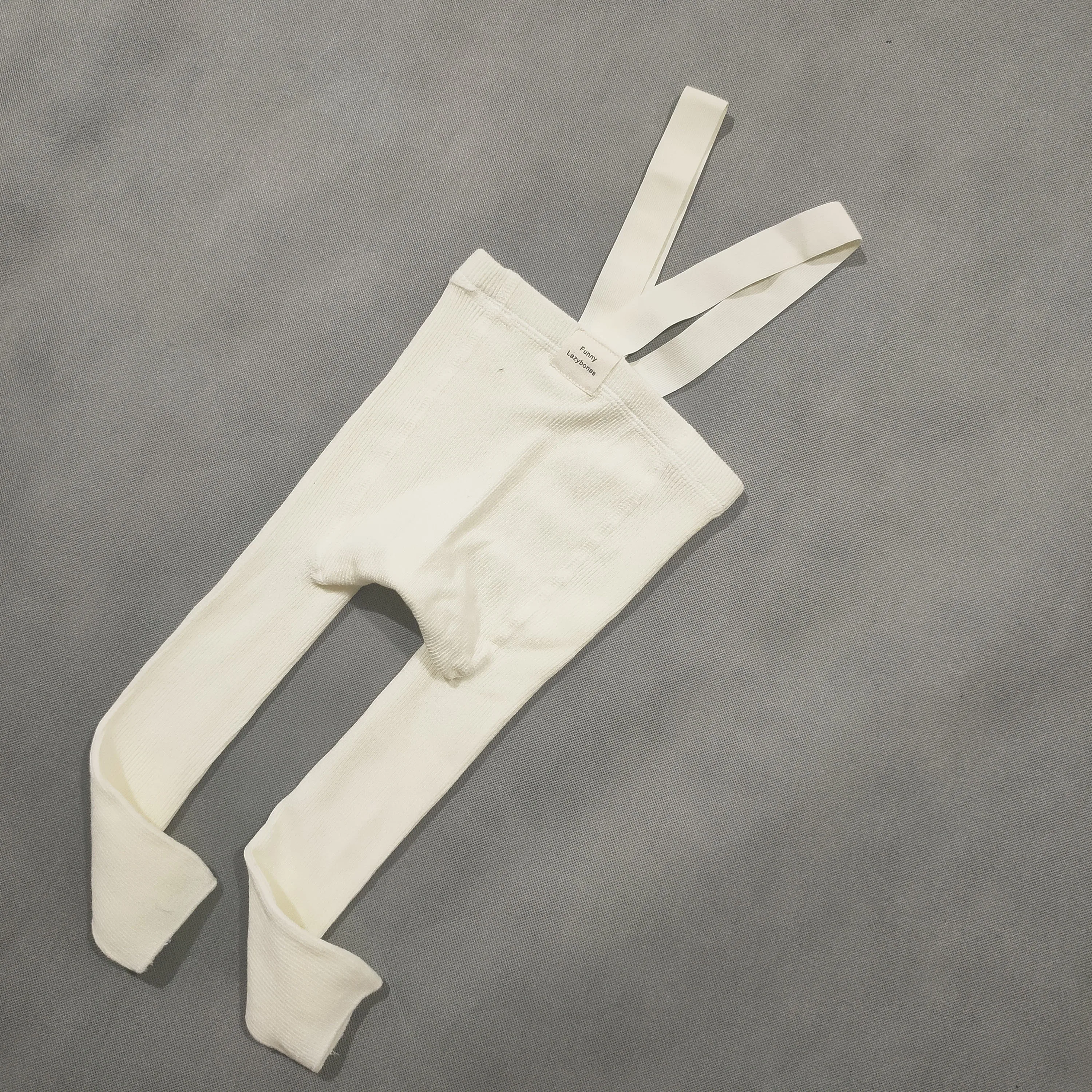 Spanish Spring And Autumn Models High Waist Suspenders Cropped Trousers Baby Big PP Baby Leggings