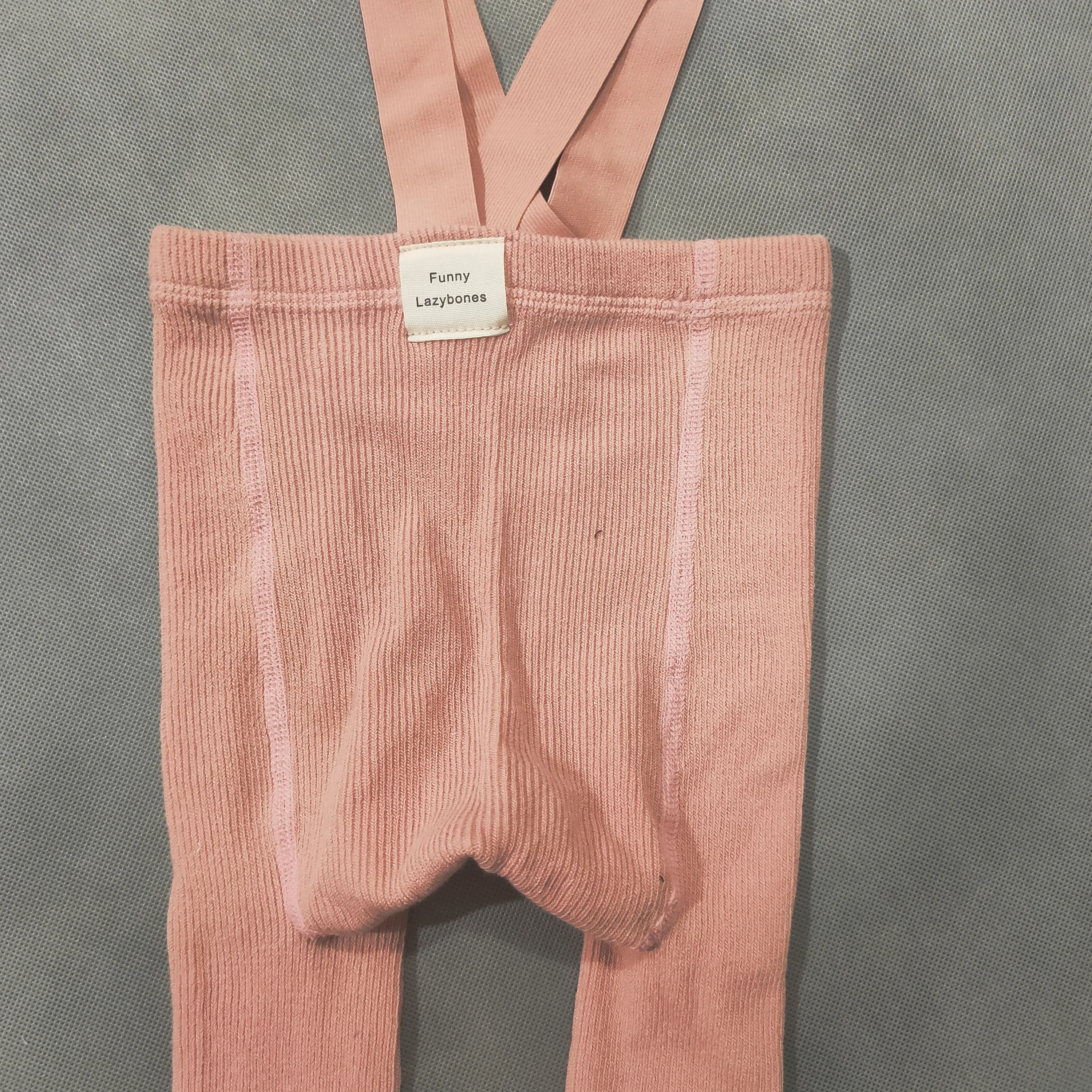 Spanish Spring And Autumn Models High Waist Suspenders Cropped Trousers Baby Big PP Baby Leggings