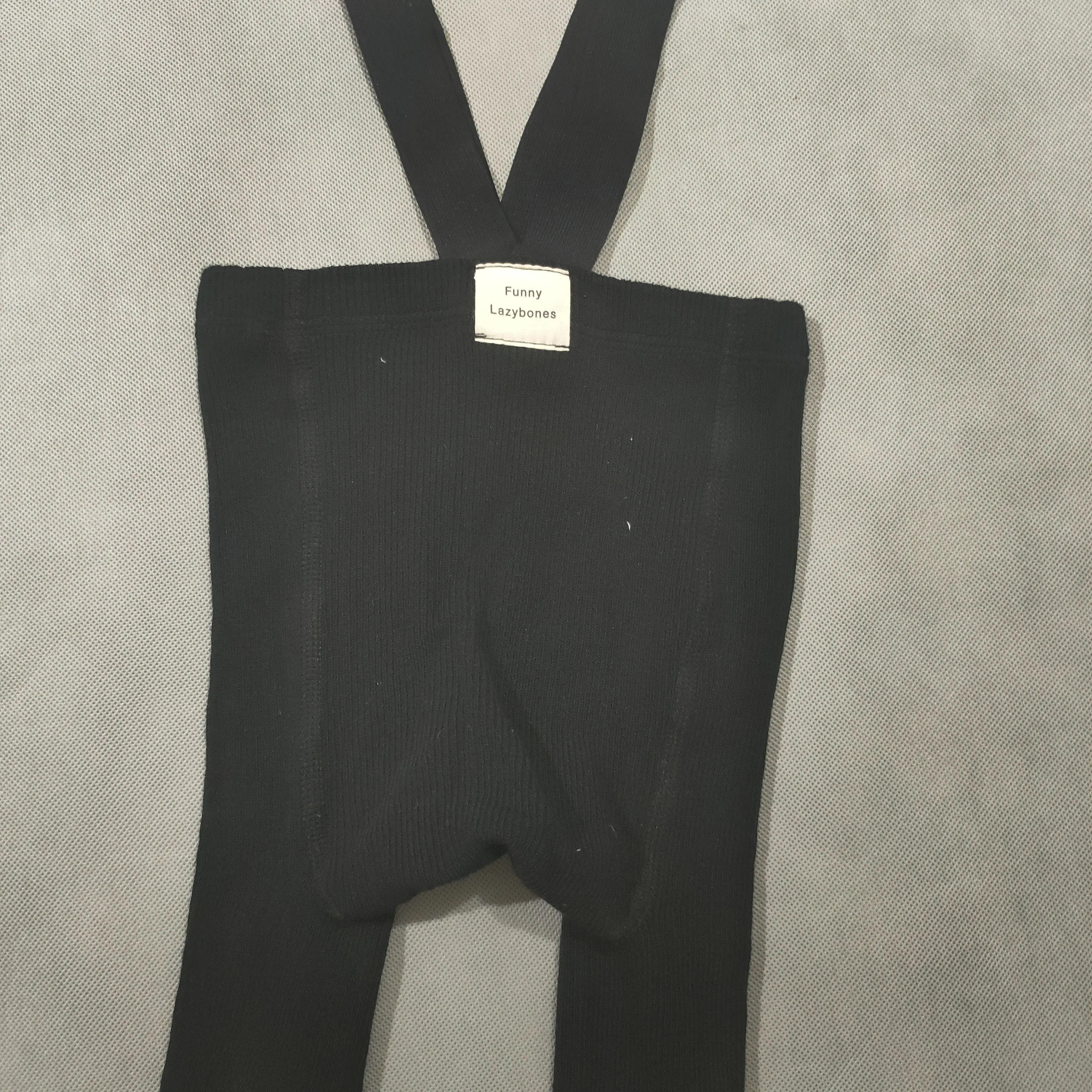 Spanish Spring And Autumn Models High Waist Suspenders Cropped Trousers Baby Big PP Baby Leggings