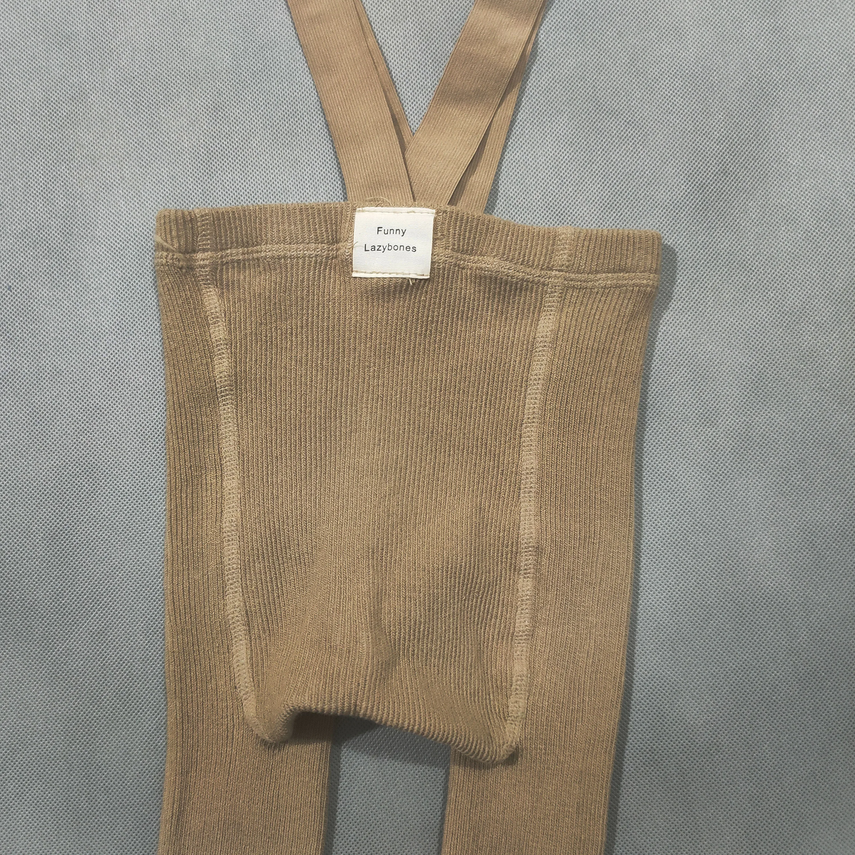 Spanish Spring And Autumn Models High Waist Suspenders Cropped Trousers Baby Big PP Baby Leggings