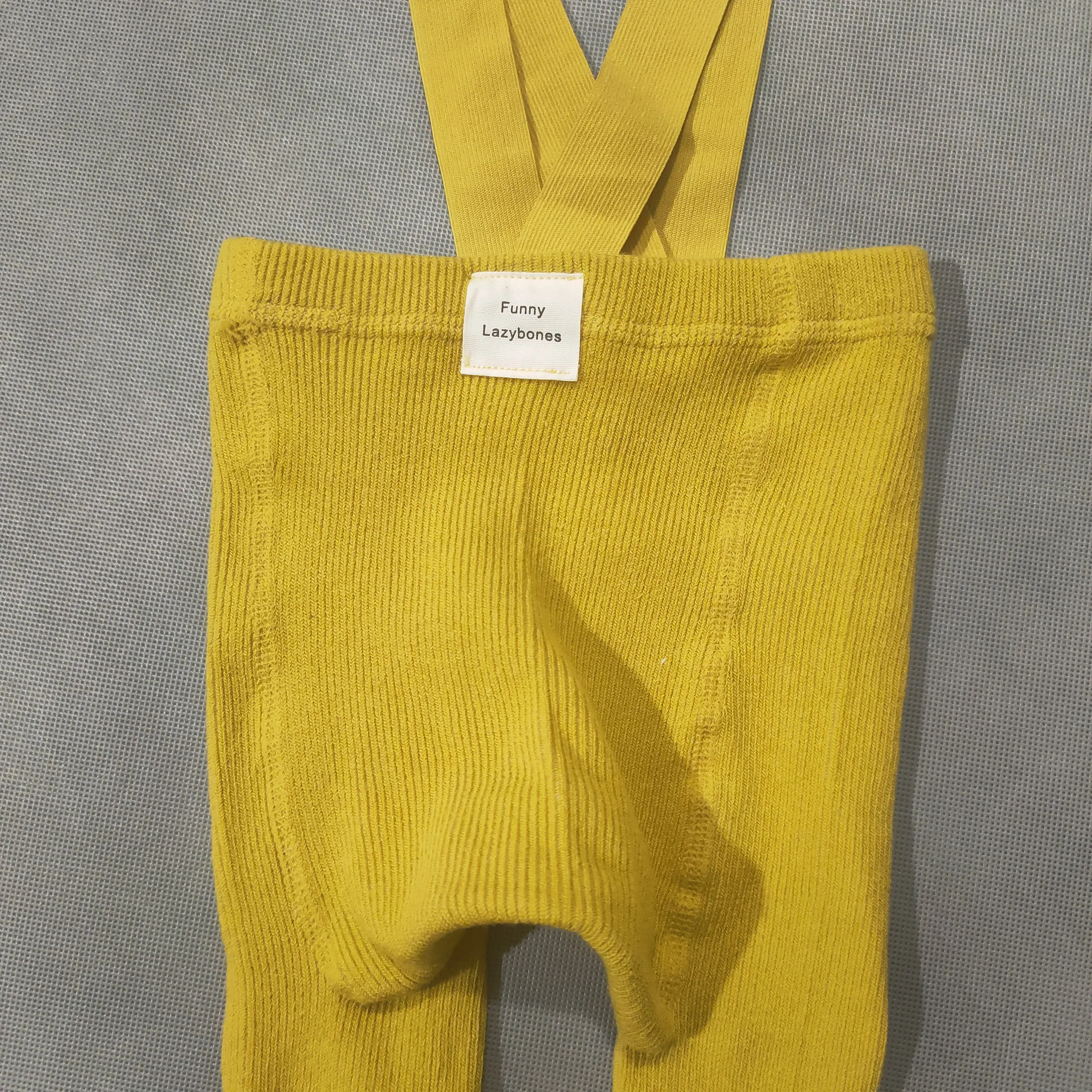 Spanish Spring And Autumn Models High Waist Suspenders Cropped Trousers Baby Big PP Baby Leggings