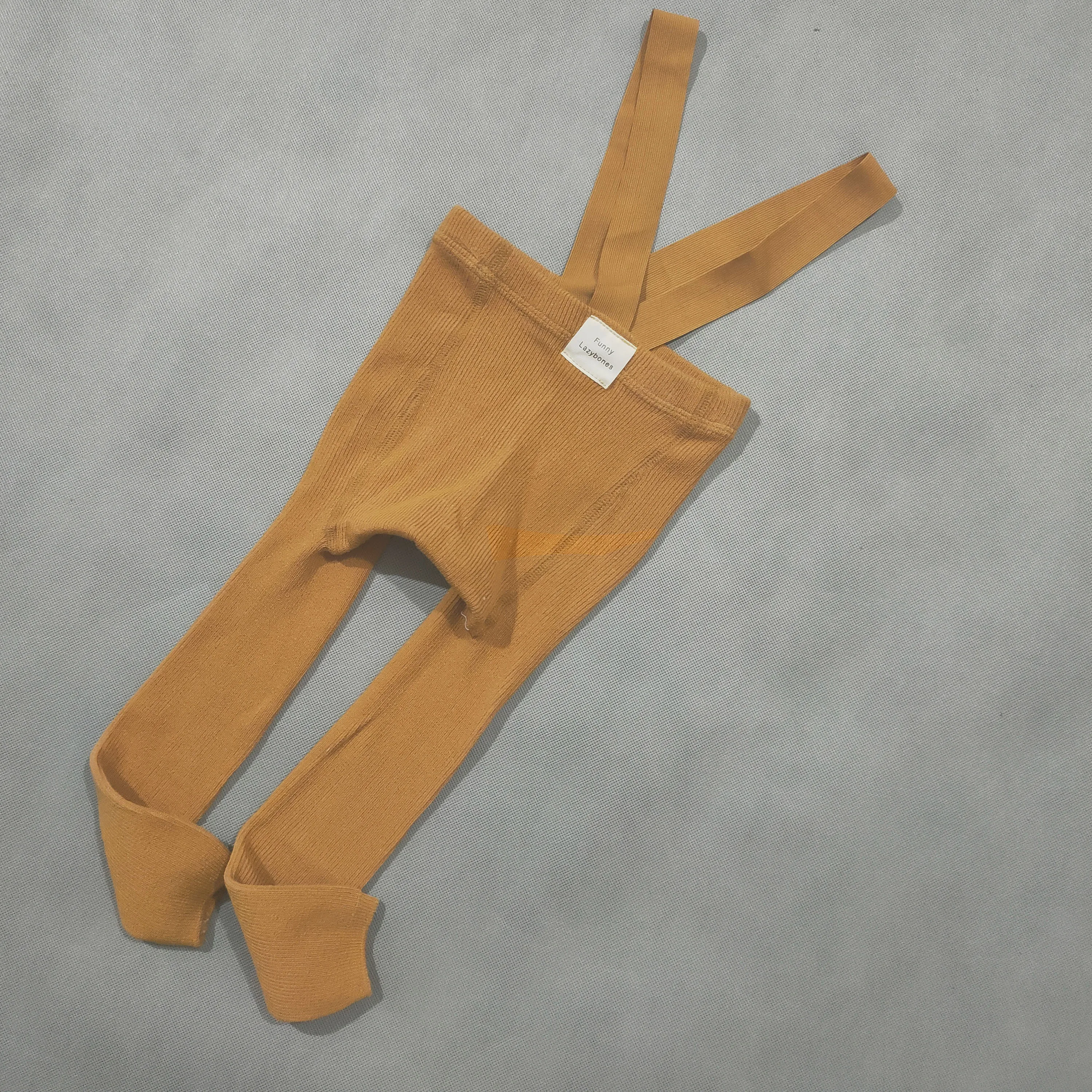 Spanish Spring And Autumn Models High Waist Suspenders Cropped Trousers Baby Big PP Baby Leggings