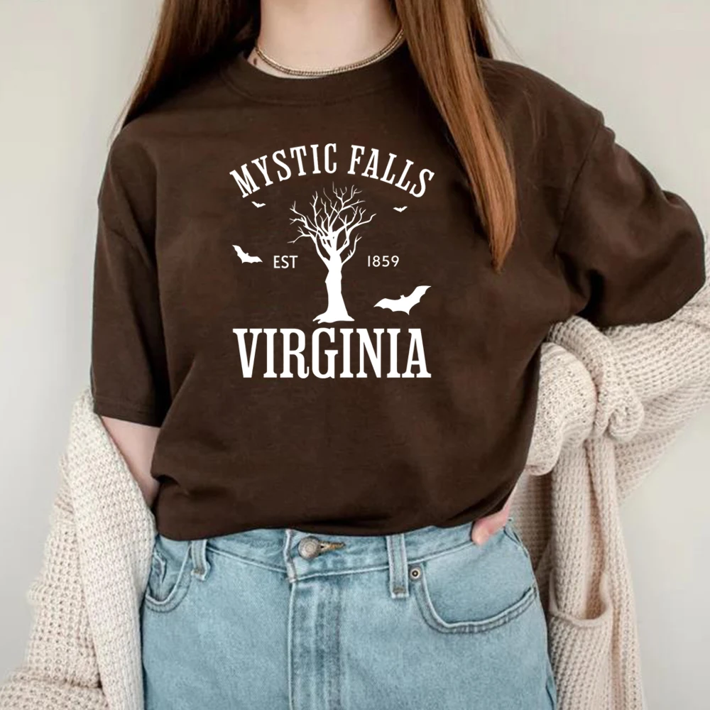 Mystic Falls Virginia T-shirt Vampire Diaries Shirt Retro TV Show TVD Inspired Tee Damon Salvatore Tshirt Salvatore Brothers Top