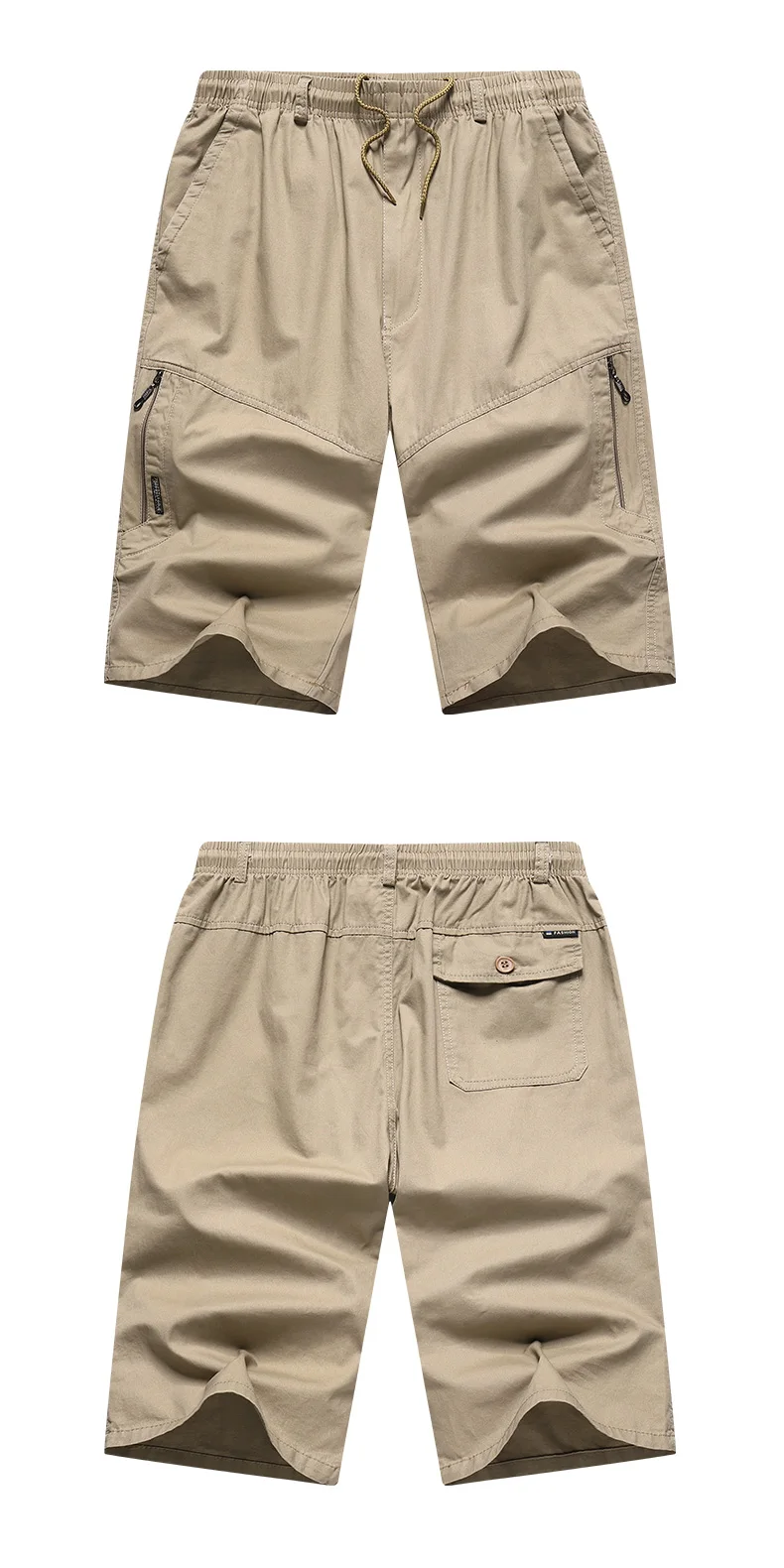 Mens Summer Cargo Shorts Light Weight Casual Sports Short Pants Cotton Hiking Running Jogger Shorts Elastic Waist