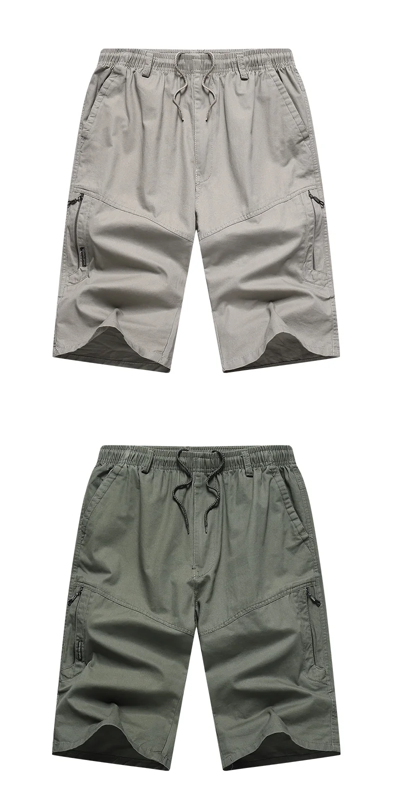 Mens Summer Cargo Shorts Light Weight Casual Sports Short Pants Cotton Hiking Running Jogger Shorts Elastic Waist