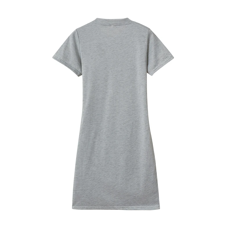 Irregular Ruffle Dress with Bow Belt, Short-Sleeved, Round Neck, Summer, New, 2024