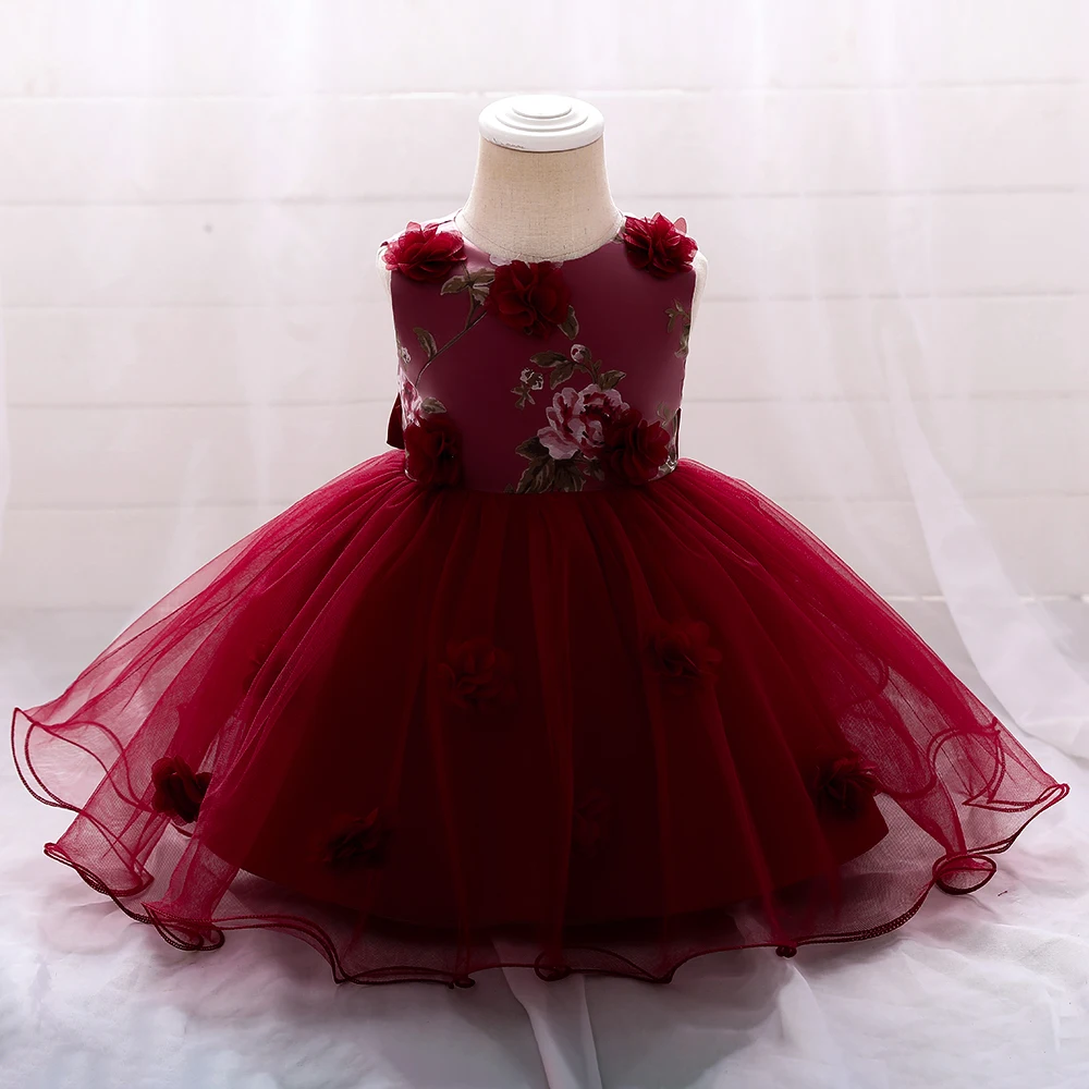 Summer Baby Girls Dress Toddler Girl Clothes Infant Baby 1 Years Birthday Princess Party Dresses Floral Newborn Wedding Gown