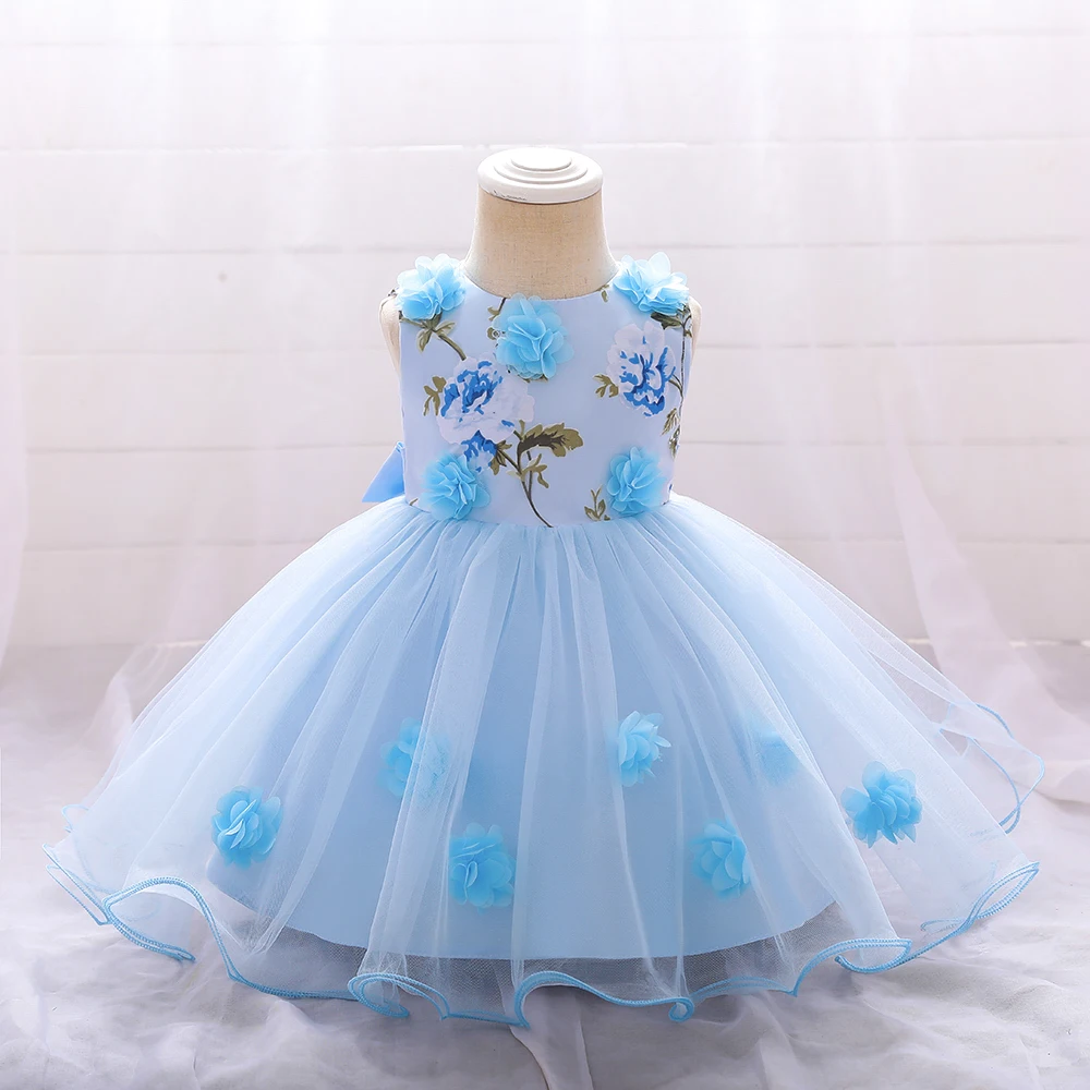 Summer Baby Girls Dress Toddler Girl Clothes Infant Baby 1 Years Birthday Princess Party Dresses Floral Newborn Wedding Gown