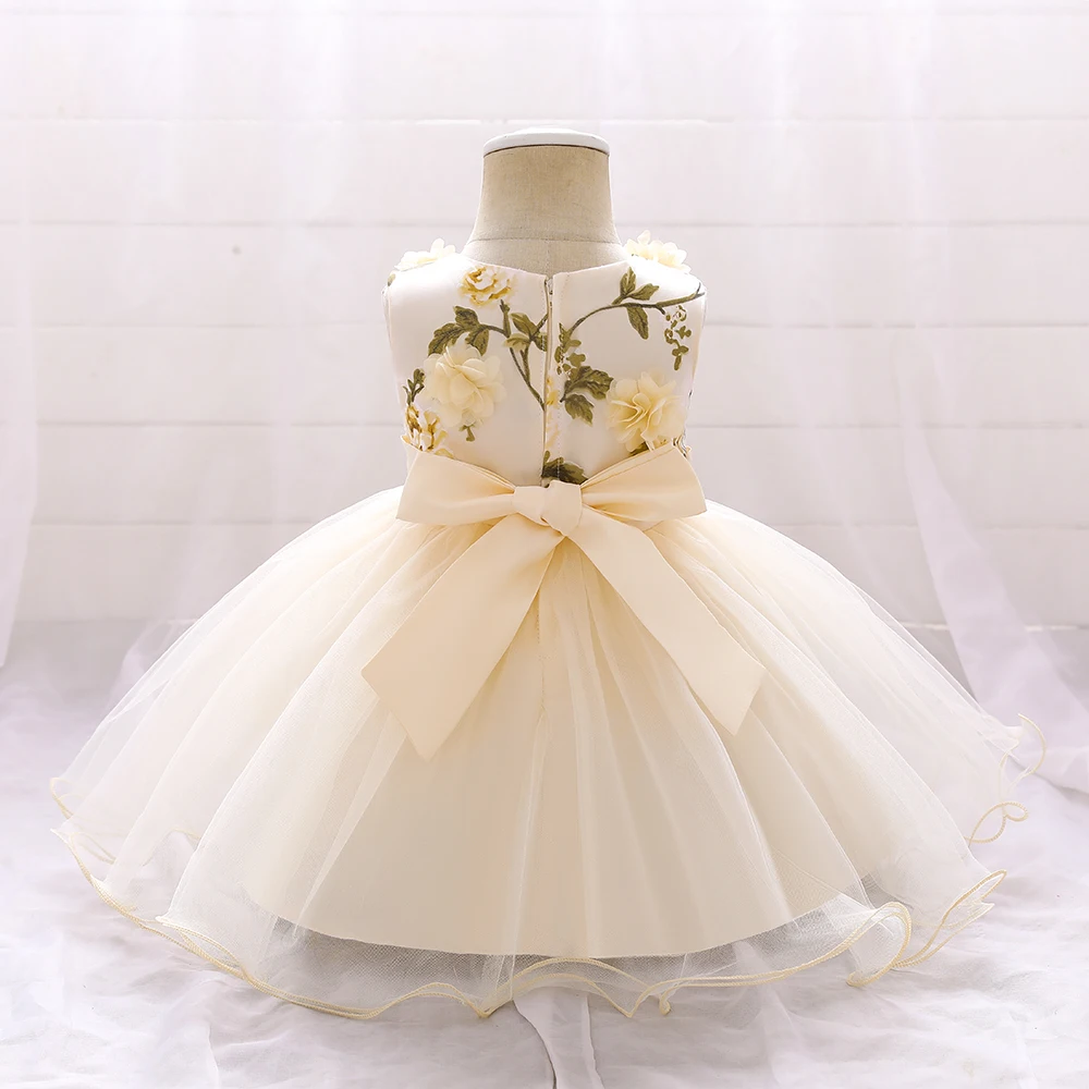 Summer Baby Girls Dress Toddler Girl Clothes Infant Baby 1 Years Birthday Princess Party Dresses Floral Newborn Wedding Gown