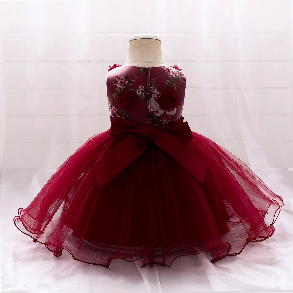 Summer Baby Girls Dress Toddler Girl Clothes Infant Baby 1 Years Birthday Princess Party Dresses Floral Newborn Wedding Gown