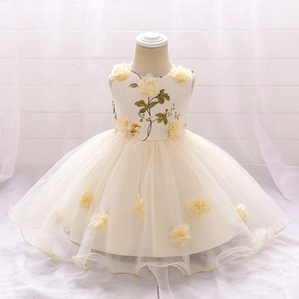 Summer Baby Girls Dress Toddler Girl Clothes Infant Baby 1 Years Birthday Princess Party Dresses Floral Newborn Wedding Gown