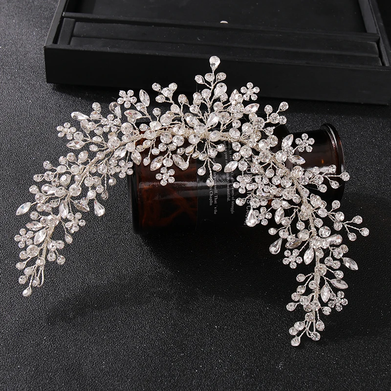 Crystal Rhinestone Bridal Wedding Headbands Tiaras Hairbands For Women Bride Bridal Wedding Hair Accessories Jewelry Band Gift