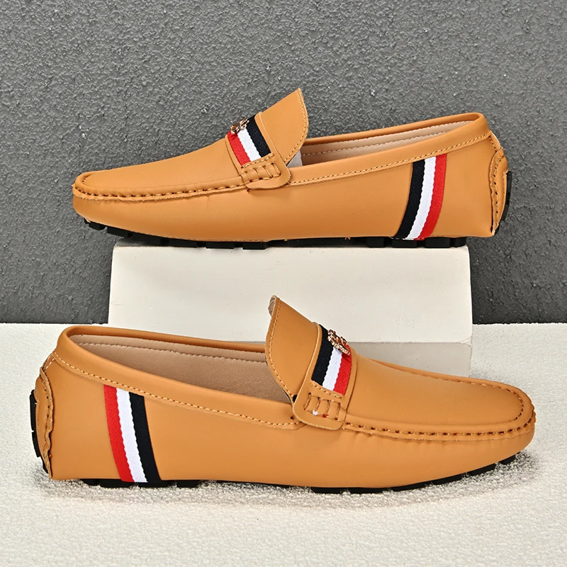 MAEDEF 2024 New Leather Casual Shoes Fashion Spring Loafer High Quality Men Loafers Non Slip for Man Comfortable Driving Shoes