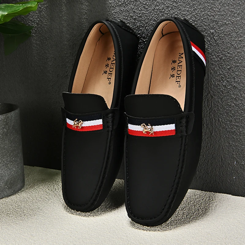 MAEDEF 2024 New Leather Casual Shoes Fashion Spring Loafer High Quality Men Loafers Non Slip for Man Comfortable Driving Shoes