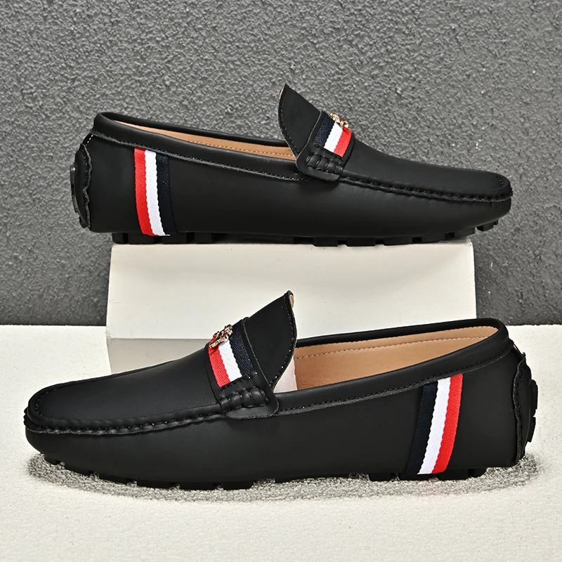 MAEDEF 2024 New Leather Casual Shoes Fashion Spring Loafer High Quality Men Loafers Non Slip for Man Comfortable Driving Shoes