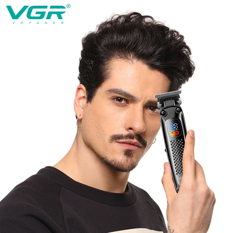 Original VGR Cordless Professional Hair Trimmer For Men Beard Trimmer USB Electric Hair Clipper Edge Razor Hair Cutter Machine
