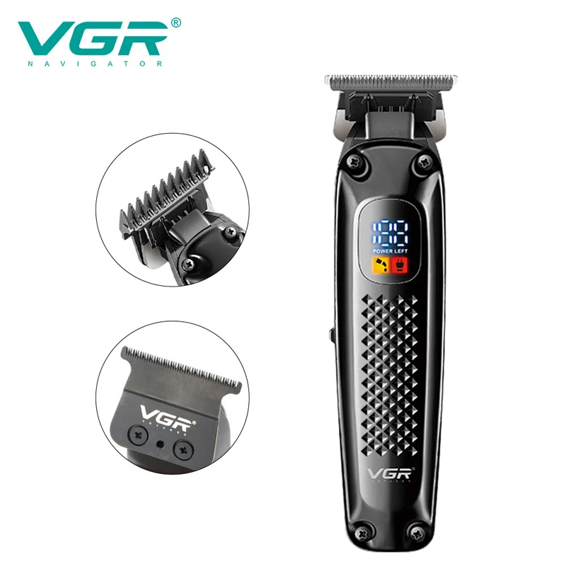Original VGR Cordless Professional Hair Trimmer For Men Beard Trimmer USB Electric Hair Clipper Edge Razor Hair Cutter Machine