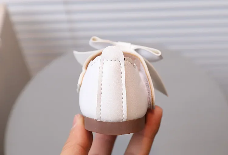 Girls Mary Jane Shoes Children Solid Color Bow Round-toe Bow 2024 New Kids Fashion Soft Moccasin Shoes Baby First Walker Shoes