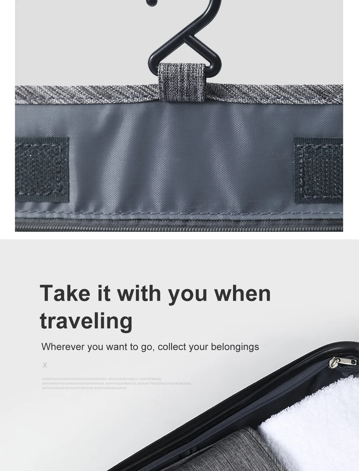Large Capacity Travel Toiletry Bag Multifunctional Portable Cosmetic Bag With Hook Storage Bag Men's Travel Storage Bag