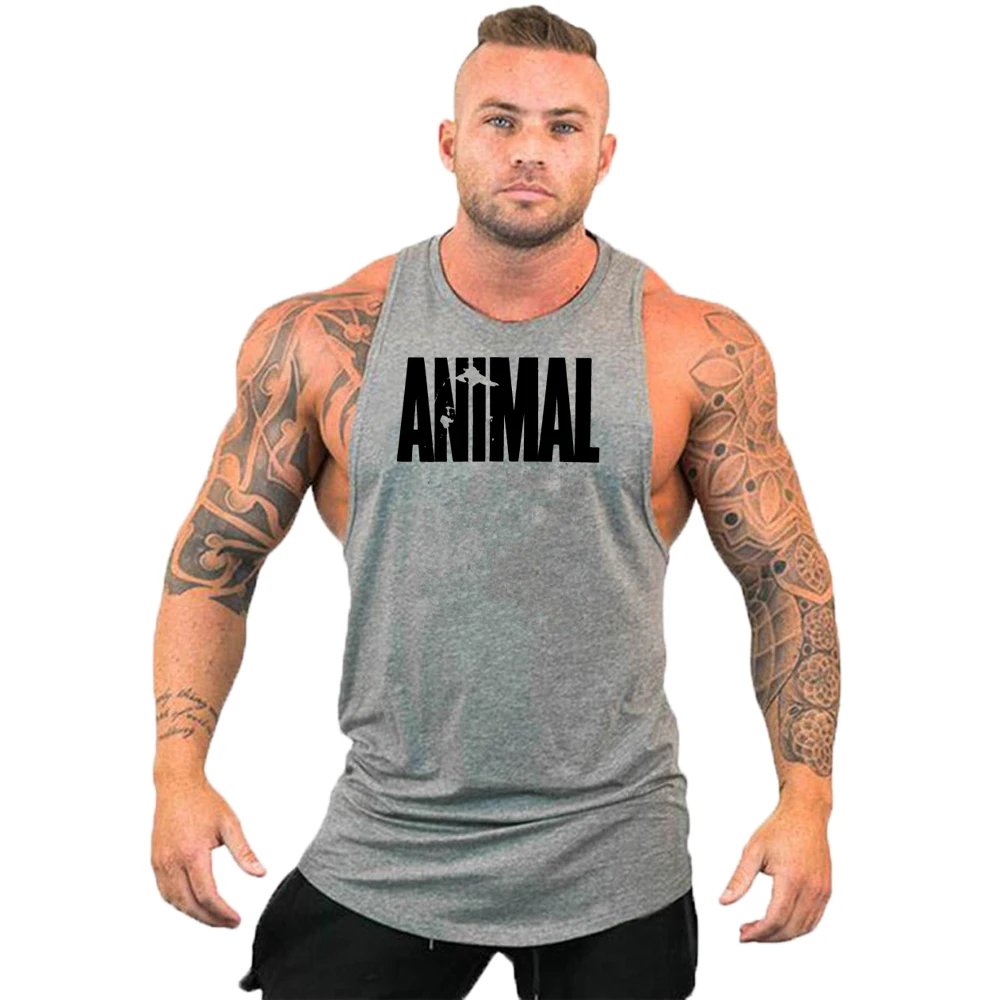 Animal Fitness Clothing Bodybuilding Shirt Men Top for Fitness Sleeveless Sweatshirt Gym T-shirts Skull Man Men's Vest Stringer