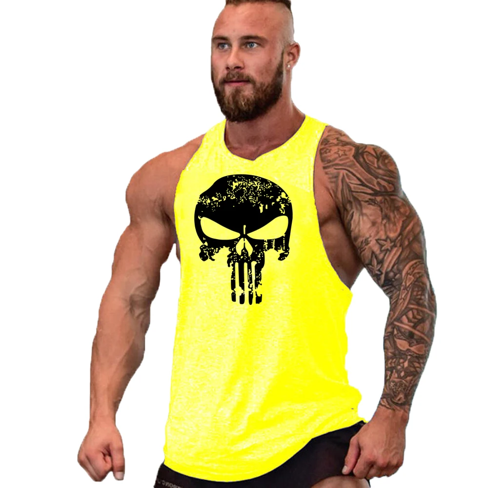 Animal Fitness Clothing Bodybuilding Shirt Men Top for Fitness Sleeveless Sweatshirt Gym T-shirts Skull Man Men's Vest Stringer