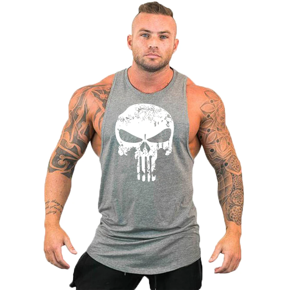 Animal Fitness Clothing Bodybuilding Shirt Men Top for Fitness Sleeveless Sweatshirt Gym T-shirts Skull Man Men's Vest Stringer