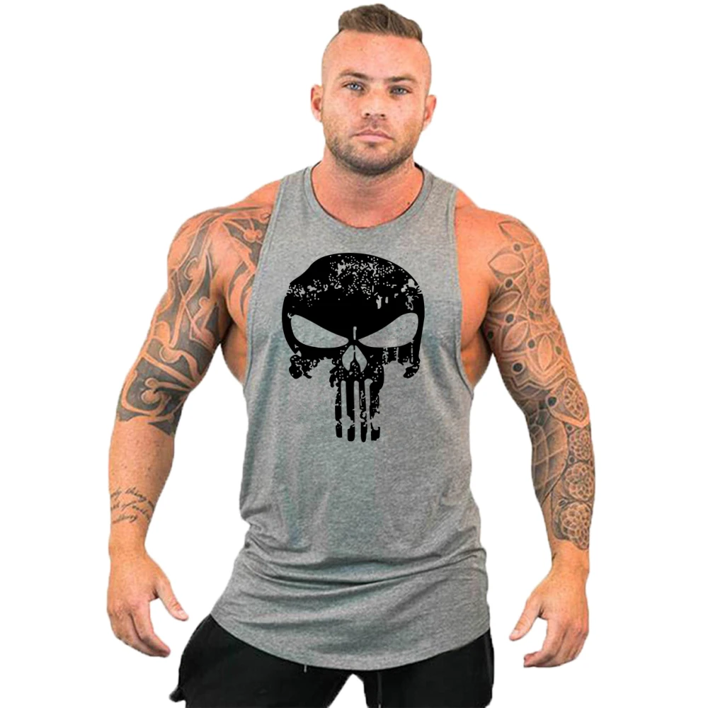 Animal Fitness Clothing Bodybuilding Shirt Men Top for Fitness Sleeveless Sweatshirt Gym T-shirts Skull Man Men's Vest Stringer