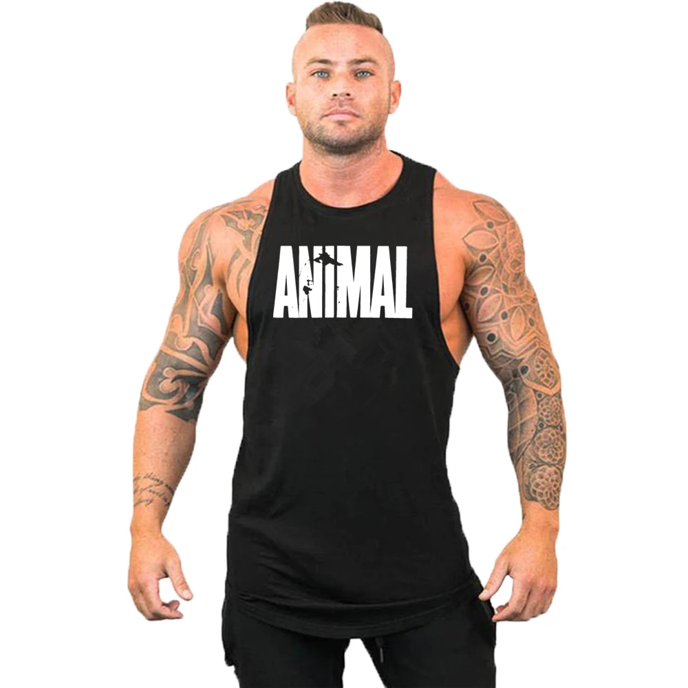 Animal Fitness Clothing Bodybuilding Shirt Men Top for Fitness Sleeveless Sweatshirt Gym T-shirts Skull Man Men's Vest Stringer