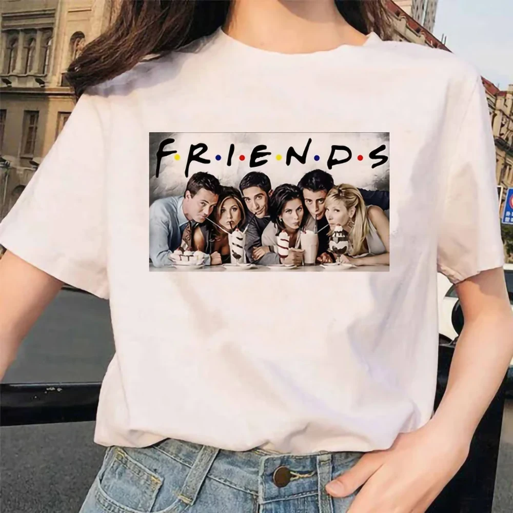 Friends Tv Show T Shirt Women Graphic Best Friends Harajuku T-shirt Unisex Fashion Manga Y2k Tshirt kawaii Vintage Tops Female