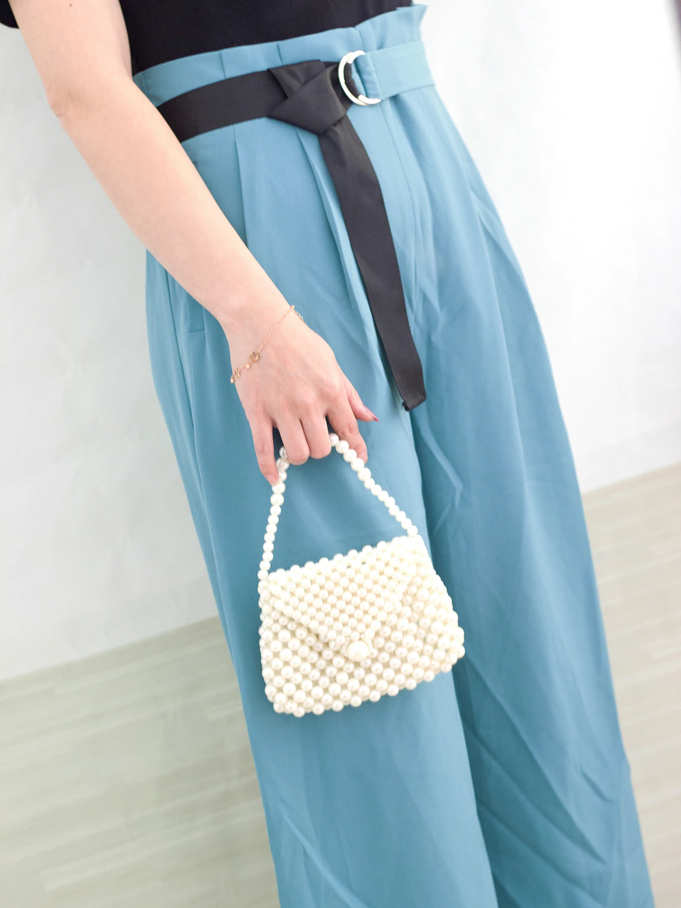 2024 Spring/Summer Hot selling Chinese Style Mini Pearl Imitation Dumpling Bun Women's Homemade Beaded Weaving Handbag