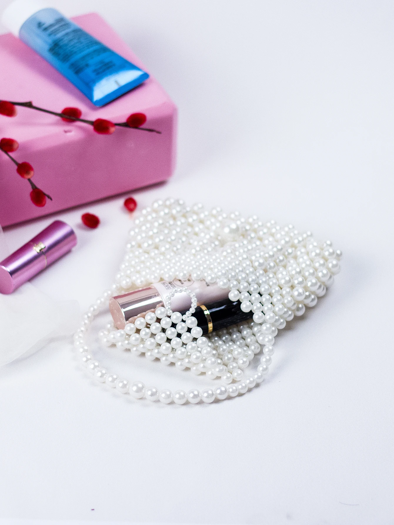 2024 Spring/Summer Hot selling Chinese Style Mini Pearl Imitation Dumpling Bun Women's Homemade Beaded Weaving Handbag
