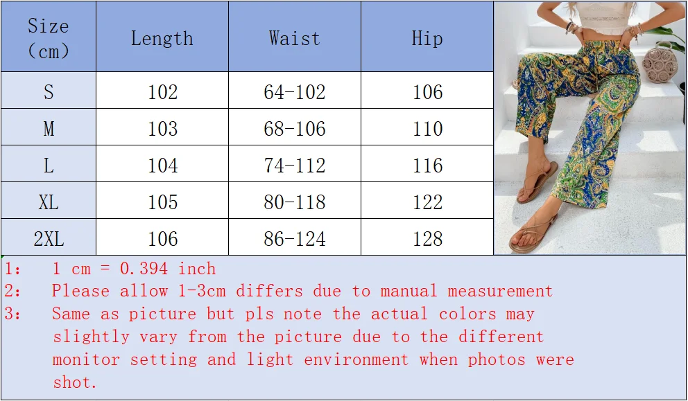 Summer Printing Wide Leg Pants for Women Straight Trouser New Fashion Elastic Waist Versatile Breathable Grace Ladies Streetwear