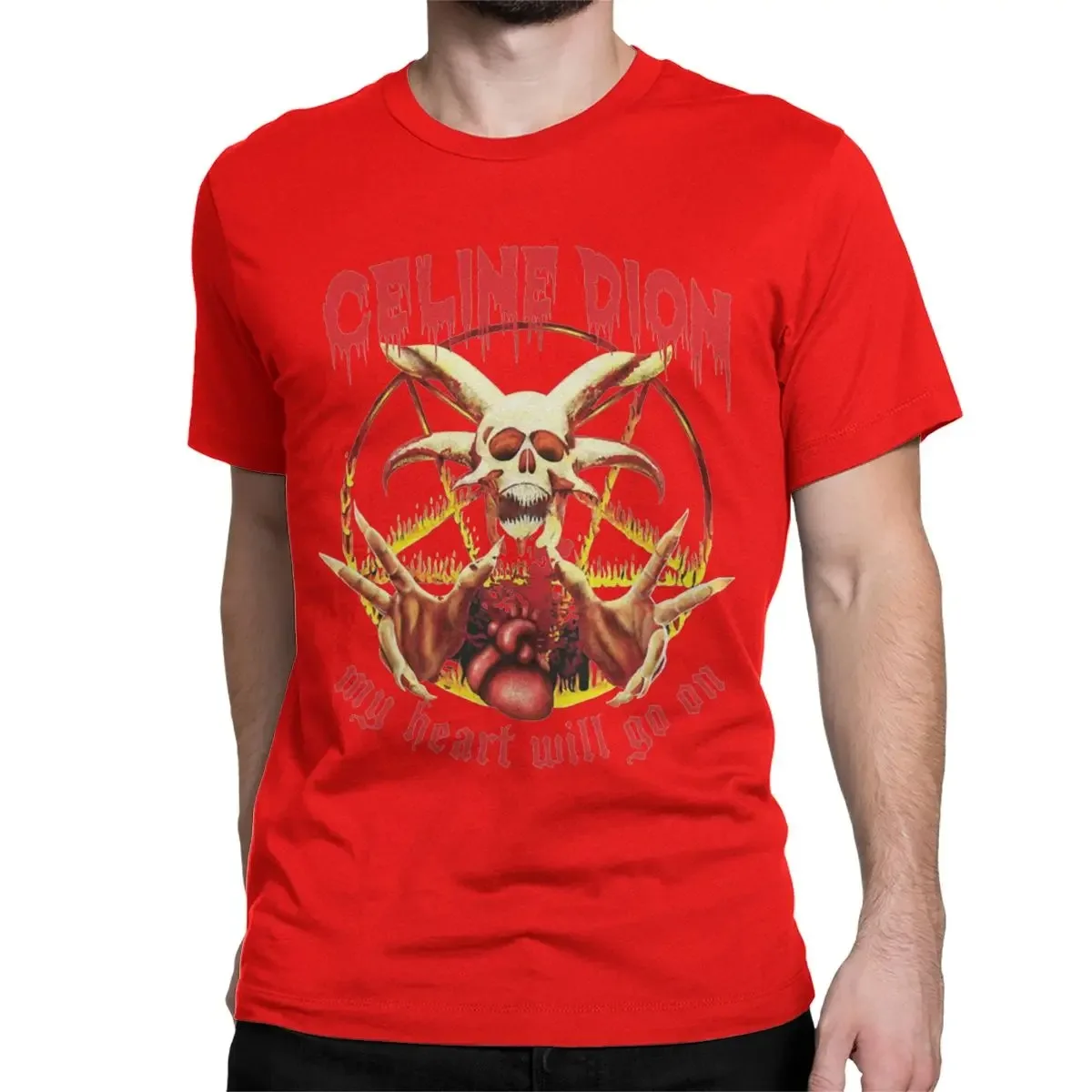 Celine Dion My Heart Will Go on Metal T Shirt Men Women's Cotton T-Shirts Crew Neck Titanic Rock Tees Short Sleeve Tops Big Size