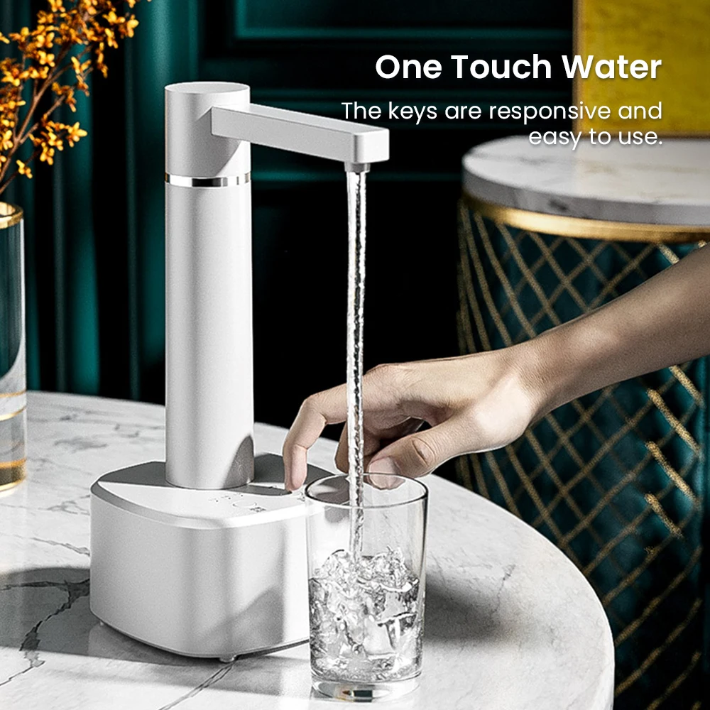 ZaiXiao Electric Water Gallon Pump Automatic Water Bottle Pump Dispenser Desktop 4W Rechargeable Water Pump Dispenser With Stand