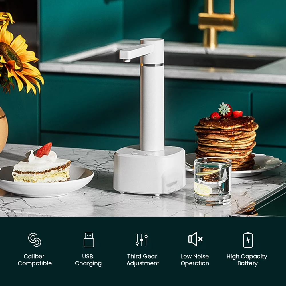 ZaiXiao Electric Water Gallon Pump Automatic Water Bottle Pump Dispenser Desktop 4W Rechargeable Water Pump Dispenser With Stand
