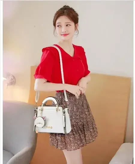 Solid Color Single Shoulder Large Capacity High-end Feel Handbag 2023 New Cute and Versatile Women's Crossbody Commuting