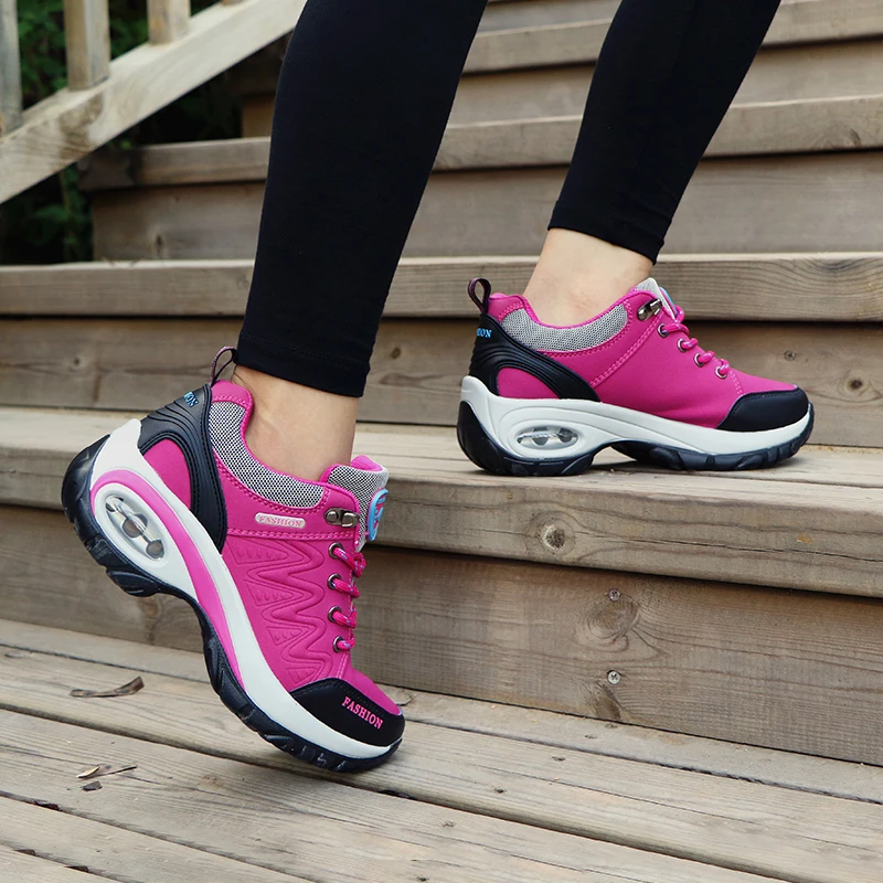 Ladies Sneakers Comfortable Breathable Platform Shoes Fashion Lace Up Female Casual Shoes for Women Outdoor Short Boots