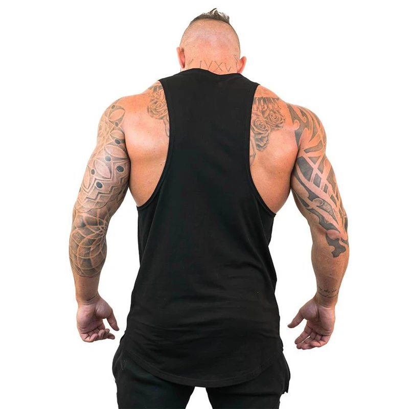 Newest Loose Men's Running Sport Vest Cotton Breathable Workout T-shirt Gym Bodybuilding Fitness Sleeveless Training Tank Tops
