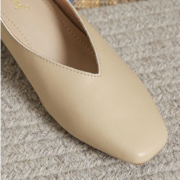 Spring Elegant Woman Square Toe Shallow 4CM High Heel Kawaii Retro Female Shoes Red Black Concise Barefoot Girl Loafers Shoes