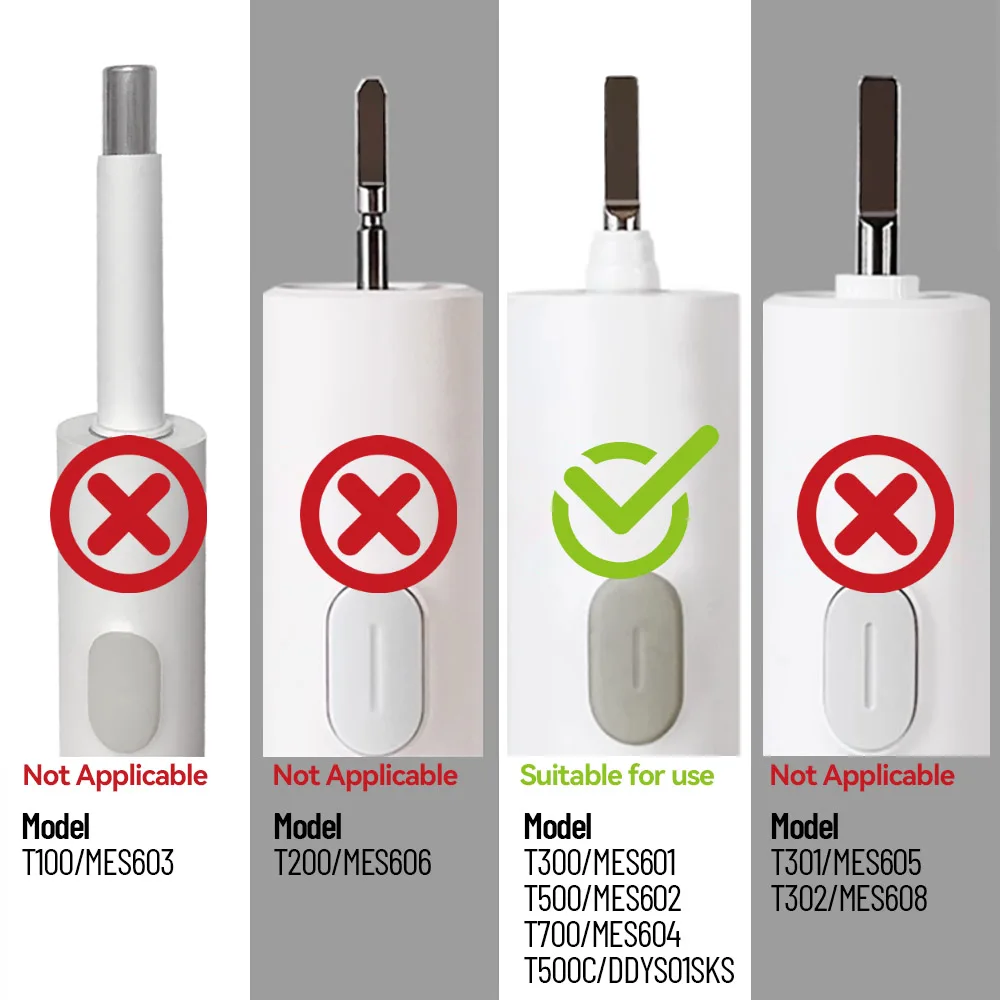 Compatible with Xiao Electric Toothbrush Head T300/T500 Mjia DDYS01SKS/MES601/T700 Replacement MES602/604