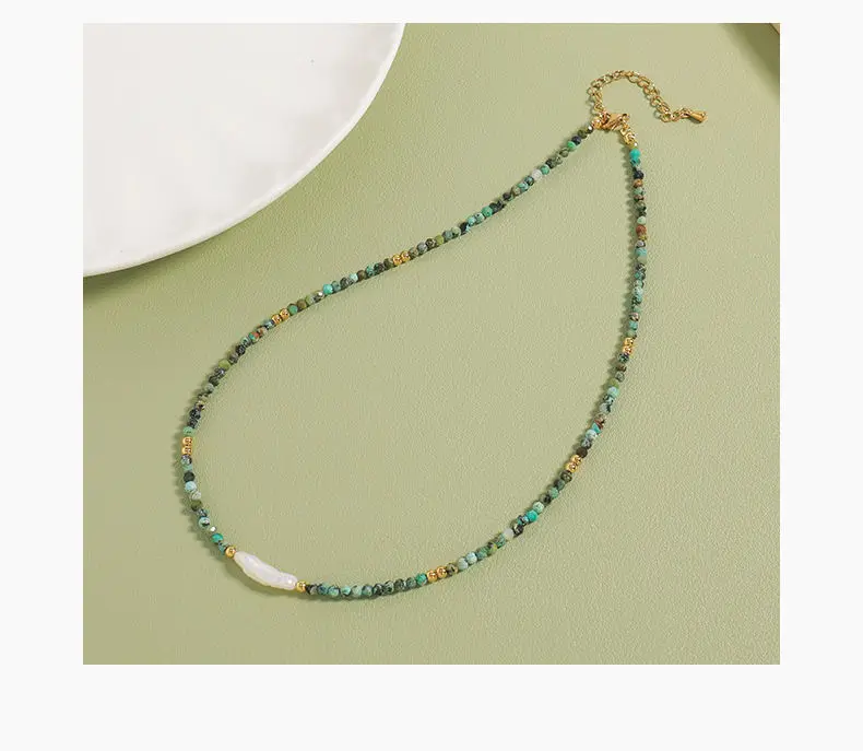 Pearl Natural Stone Beads Chain Stainless Steel Luxury Necklace Exquisite Fashion Handmade Charm Jewelry Women