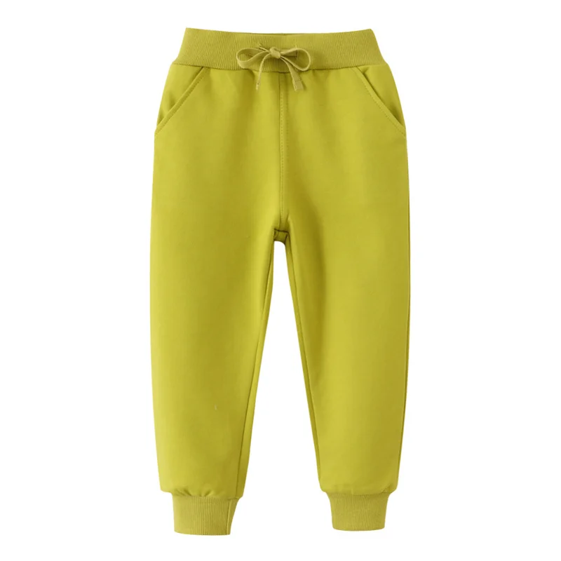 Jumping Meters 2-7T Yellow Children's Trousers Pants Plain Hot Selling Boys Girls Sweatpants Kids Sweatpants