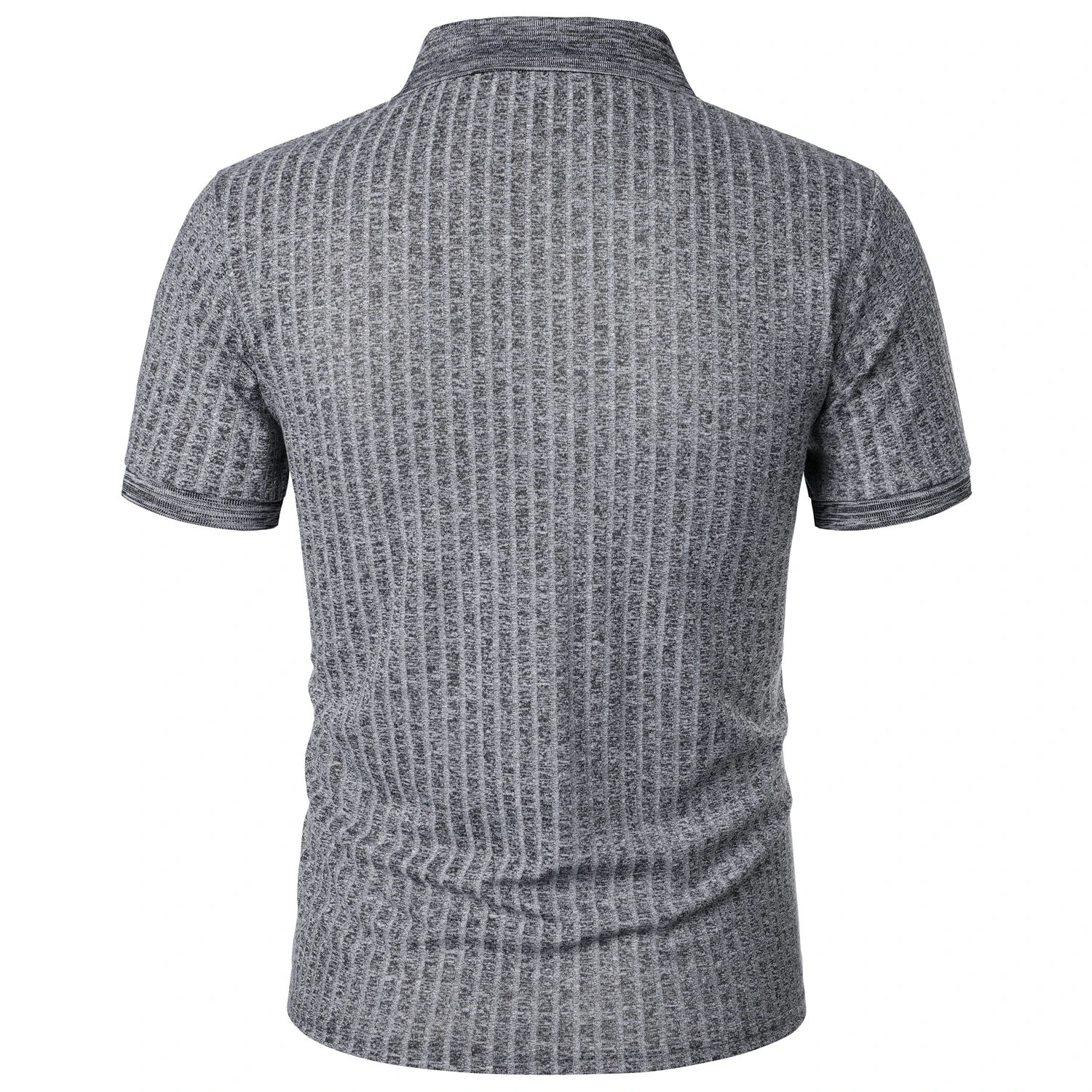 Men's running sports fitness wear summer high stretch vertical short-sleeved POLO shirt slim knit base shirt