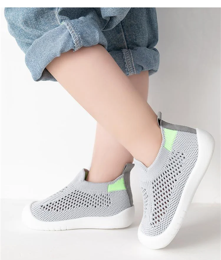 Baby Boys and Girls Mesh Breathable Toddler Shoes, Wear-resistant Non Slip Comfortable Slip on Sneakers