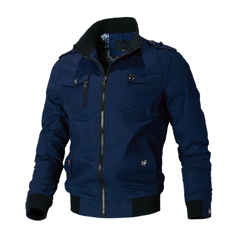 Bomber Jacket Men Fashion Casual Windbreaker Jacket Coat Men 2026 Spring Autumn New Hot Outwear Solid Stand Slim Jacket Mens