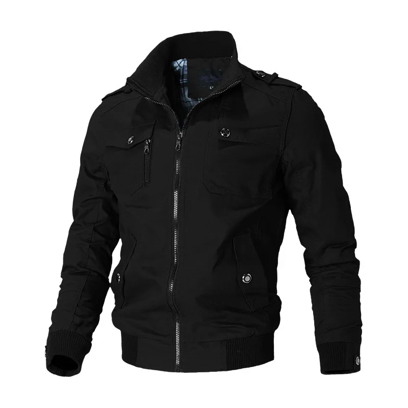 Bomber Jacket Men Fashion Casual Windbreaker Jacket Coat Men 2026 Spring Autumn New Hot Outwear Solid Stand Slim Jacket Mens