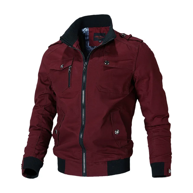 Bomber Jacket Men Fashion Casual Windbreaker Jacket Coat Men 2026 Spring Autumn New Hot Outwear Solid Stand Slim Jacket Mens