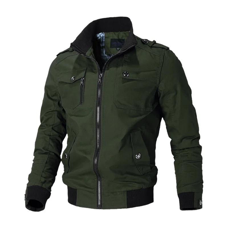 Bomber Jacket Men Fashion Casual Windbreaker Jacket Coat Men 2026 Spring Autumn New Hot Outwear Solid Stand Slim Jacket Mens